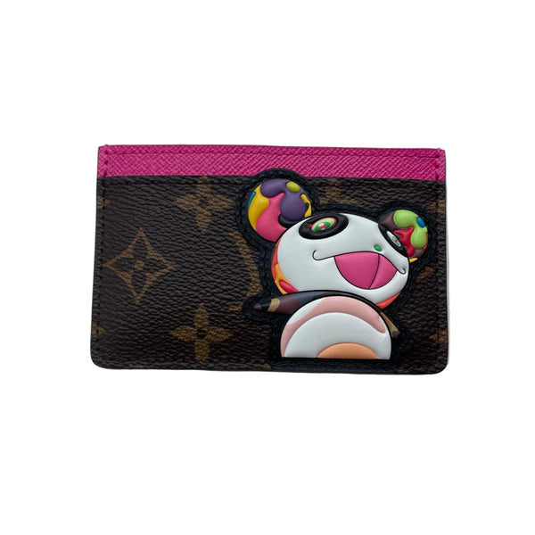 Porte-carte Louis Vuitton Panda Murakami en toile monogram Marron