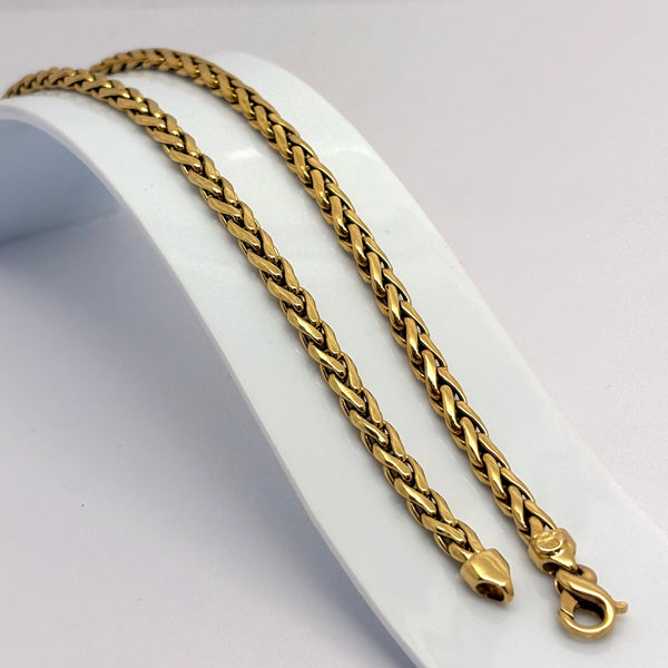 Collier Ras du Cou maille Palmier en Or Jaune 18 Carats