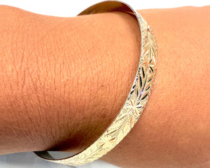 Bracelet Jonc en Or Jaune 18k Travaillé - 12.71 Grs