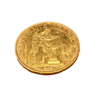 Pièce Rare en Or Jaune 20 Francs Génie 20K