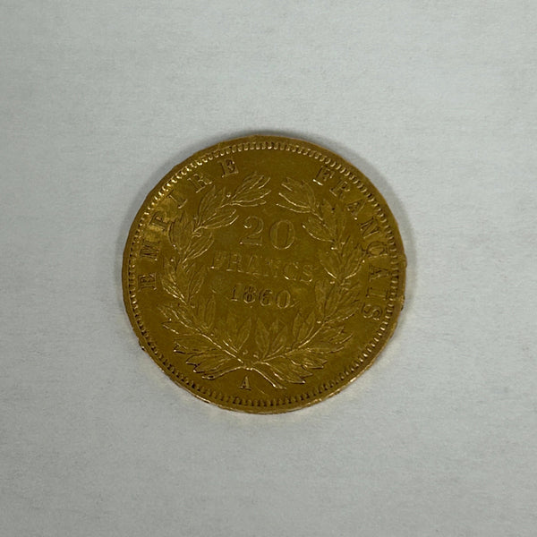 20 Francs Napoléon 1860 en Or Jaune 18K - 6.44g