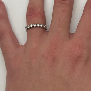 Bague Demi Tour Or Blanc 18 K - Taille 54 - 1.41 G