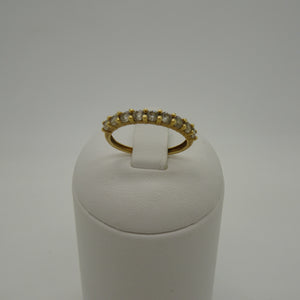Bague en or jaune 18K avec oxydes de zirconium - T 52