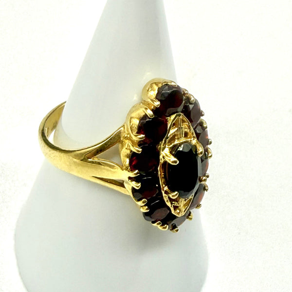 Bague Marquise en Or Jaune 18K - Taille 49 - 4.02g