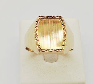 Chevalière en Or Jaune 18 K - Taille 69 - 6.75 Grs