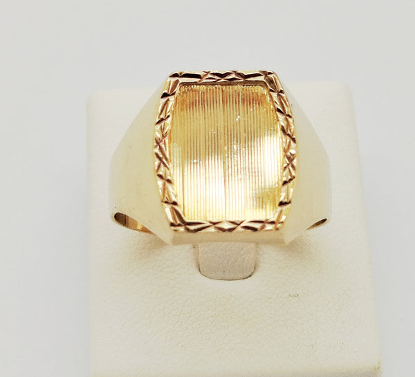 Chevalière en Or Jaune 18 K - Taille 69 - 6.75 Grs