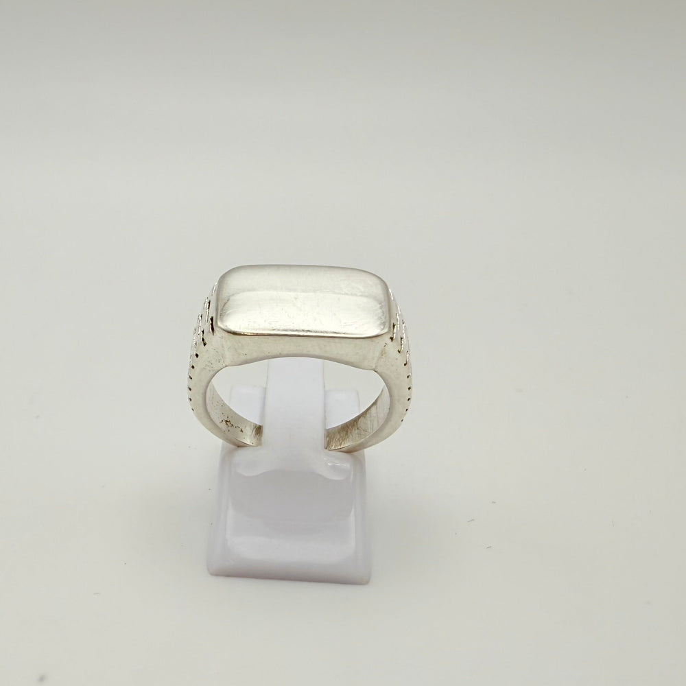 Chevalière en or blanc 18K Taille-58