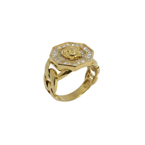 Chevalière en or jaune 18k - 8.20 G - Taille : 60