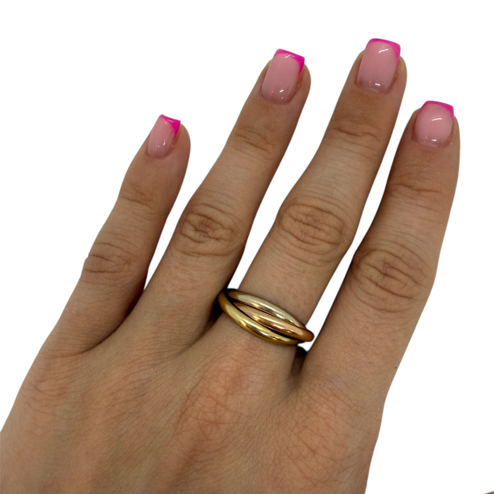 Bague Alliance Or Tricolore 18K - Taille 54