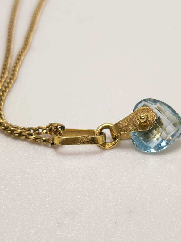 Collier Matinée Inspiré Aigue Marine Coeur