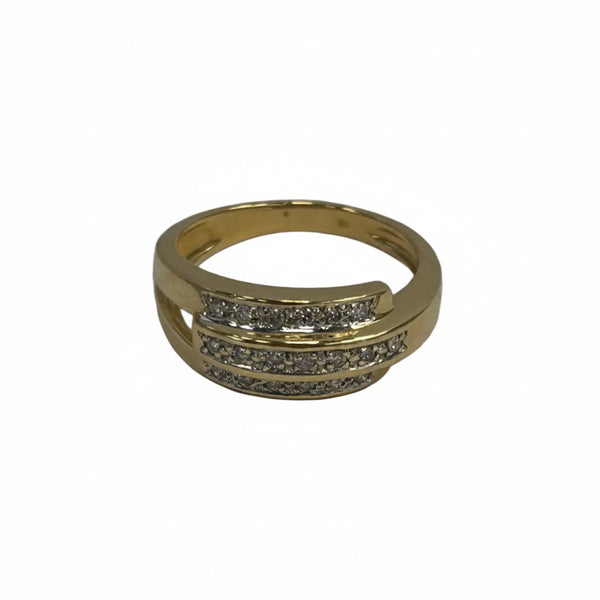 Bague Or Jaune 18 Carats avec Diamants