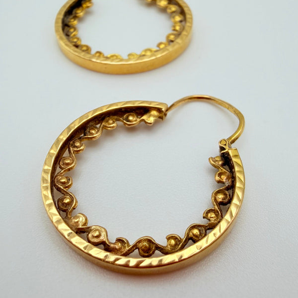 Boucles d'oreilles créoles en Or jaune 18K - 2.5g