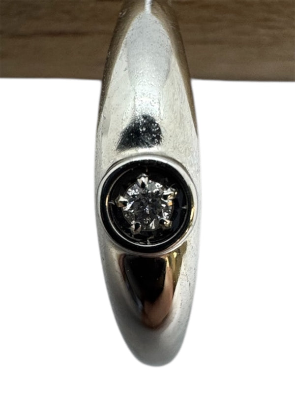 Bague Solitaire Or Blanc 18K avec Pierre Incolore