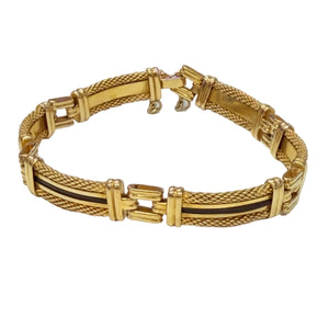 Bracelet Gourmette Fantaisie en Or Jaune 18k