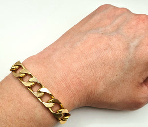 Bracelet Gourmette Or Jaune 18K Tête d'Aigle Longueur 18