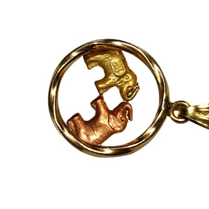 Pendentif symbole éléphants bicolores en or 18K - 1.73 G