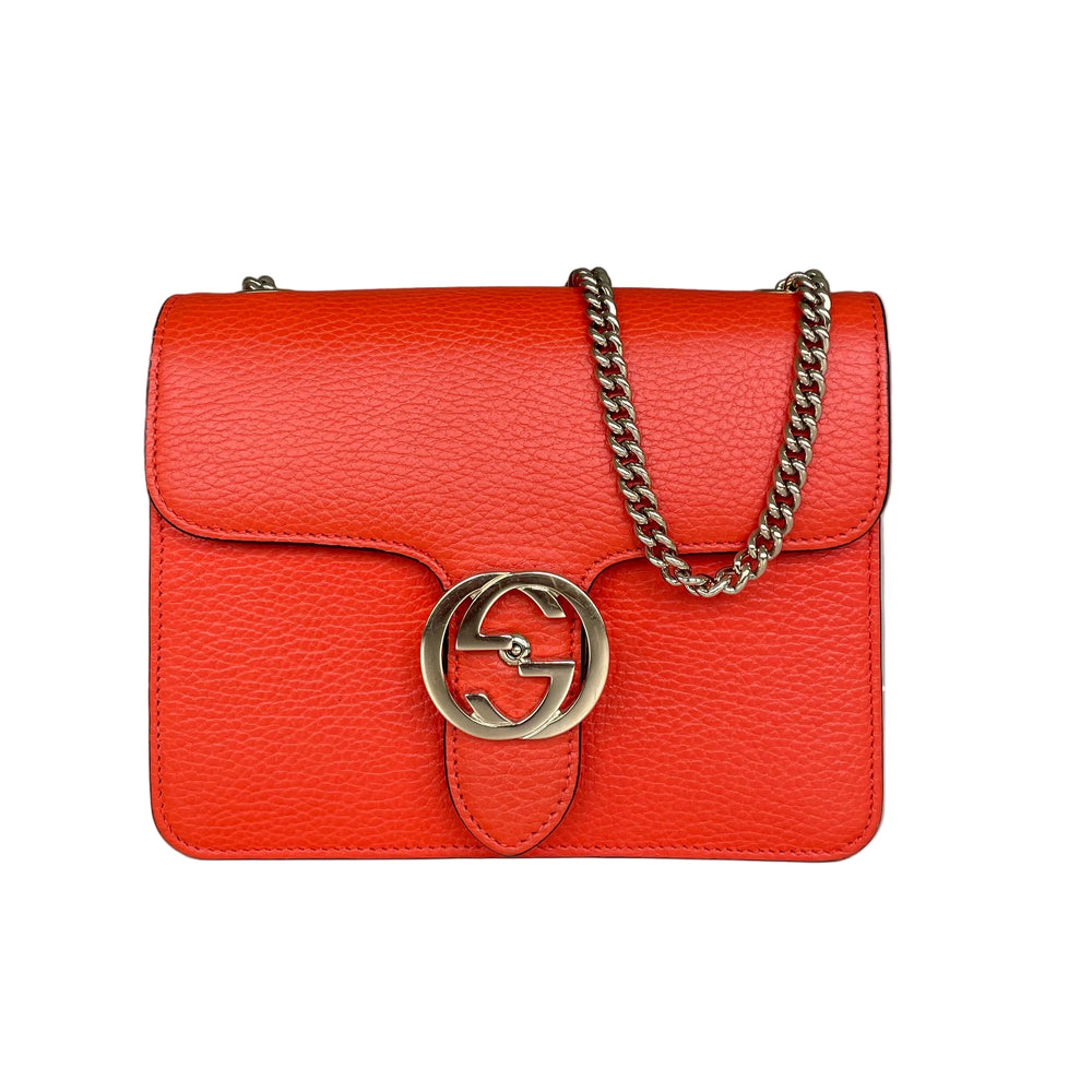 Sac à bandoulière Gucci Interlocking en cuir orange