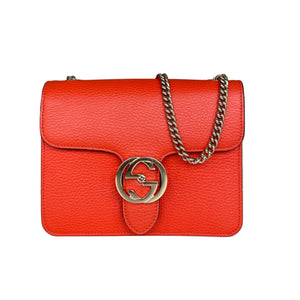 Sac à bandoulière Gucci Interlocking en cuir orange