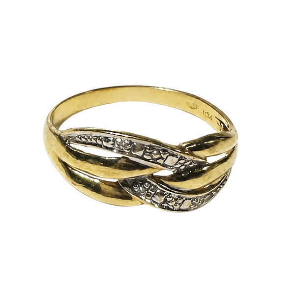 Bague en Or Bicolore 18K - Taille 55 - 1.95G