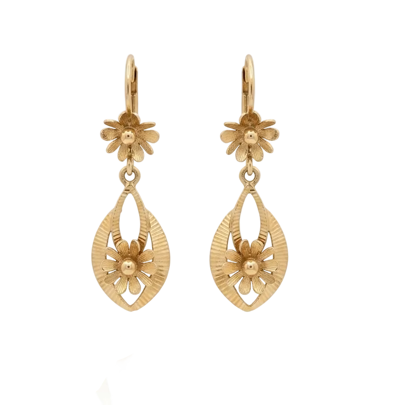 Boucles d'oreilles pendantes en Or jaune 18K  - 3.36G