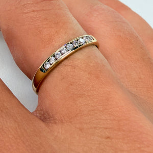 Bague Demi Tour en Or Jaune 18 K - Taille 58 -  1.48 G