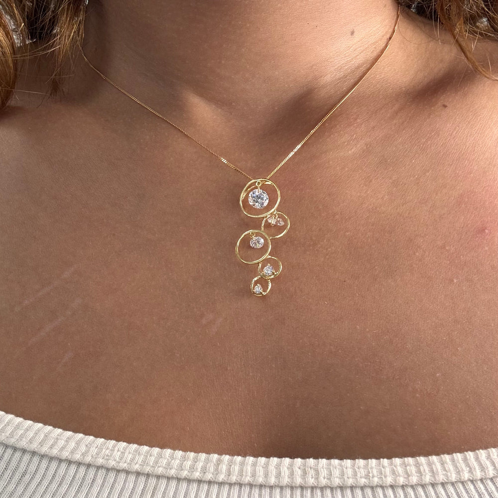 Pendentif Symbole en Or Jaune 18 Carats avec Zirconiums
