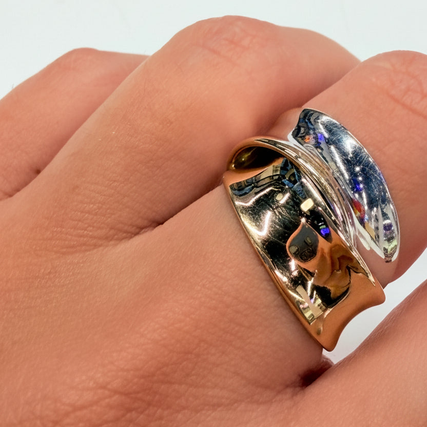 Superbe Bague en Or Jaune et Blanc 18K