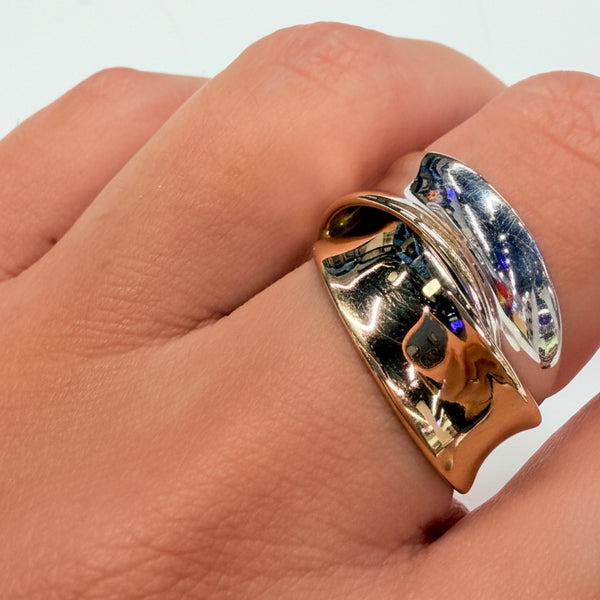 Superbe Bague en Or Jaune et Blanc 18K