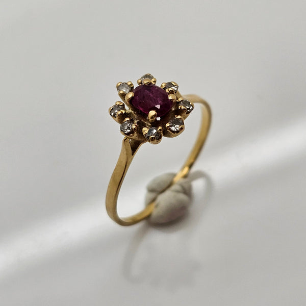 Bague Marguerite Or Jaune 18 K - Taille 55 - 2.05 G