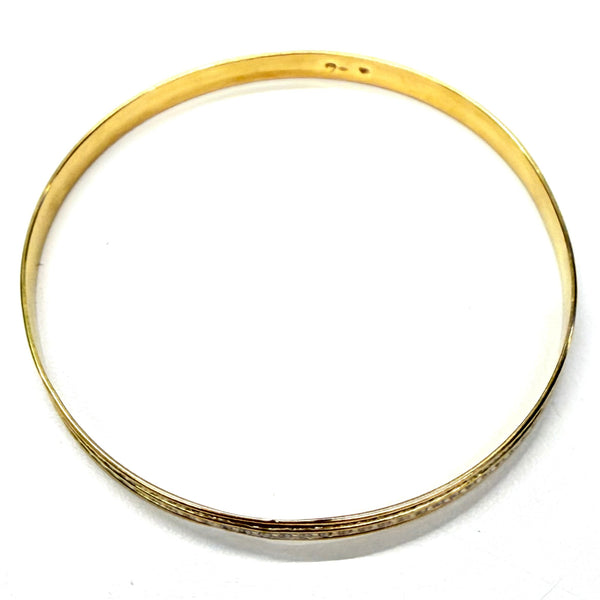 Bracelet Jonc Martelé en Or Jaune et Blanc 18K - 11.14g