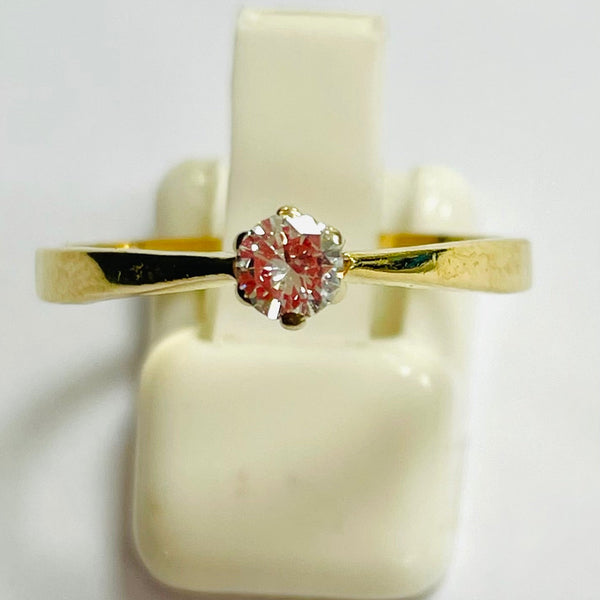 Solitaire en or avec diamant - 18k - T60 - 2.41gr