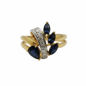 Bague Empierrée en Or Jaune 18K et Saphir