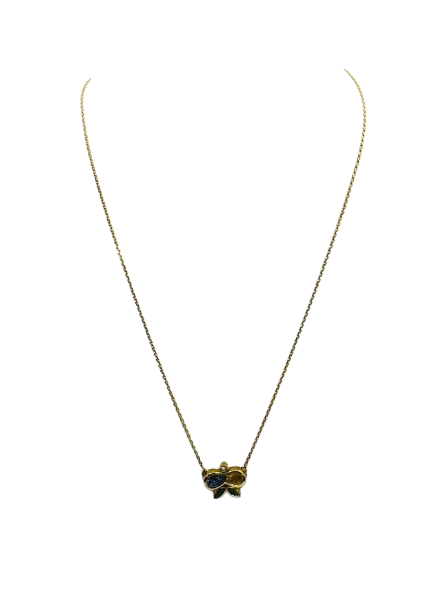 Collier Matinée Or Jaune 18K Diamant Tête d'Aigle
