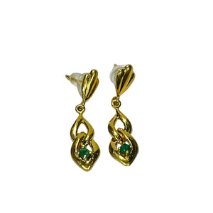 Boucles d'oreilles pendantes or jaune 18K
