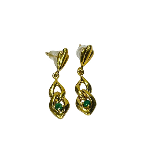 Boucles d'oreilles pendantes or jaune 18K