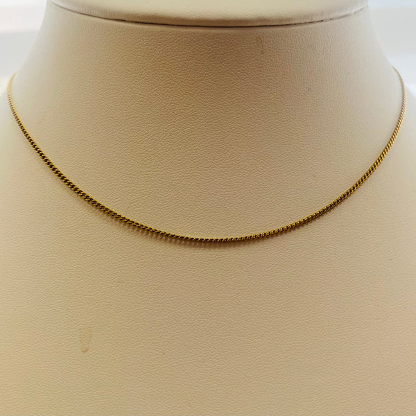 Collier ras-du-cou en or jaune 18 carats, maille gourmette - 3.71 Grs