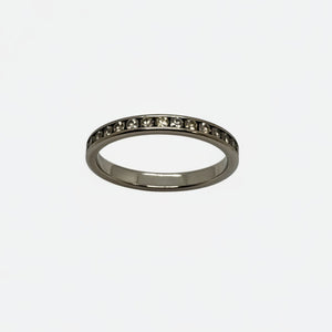Bague Alliance en Or Blanc Diamants 18K - Taille 53