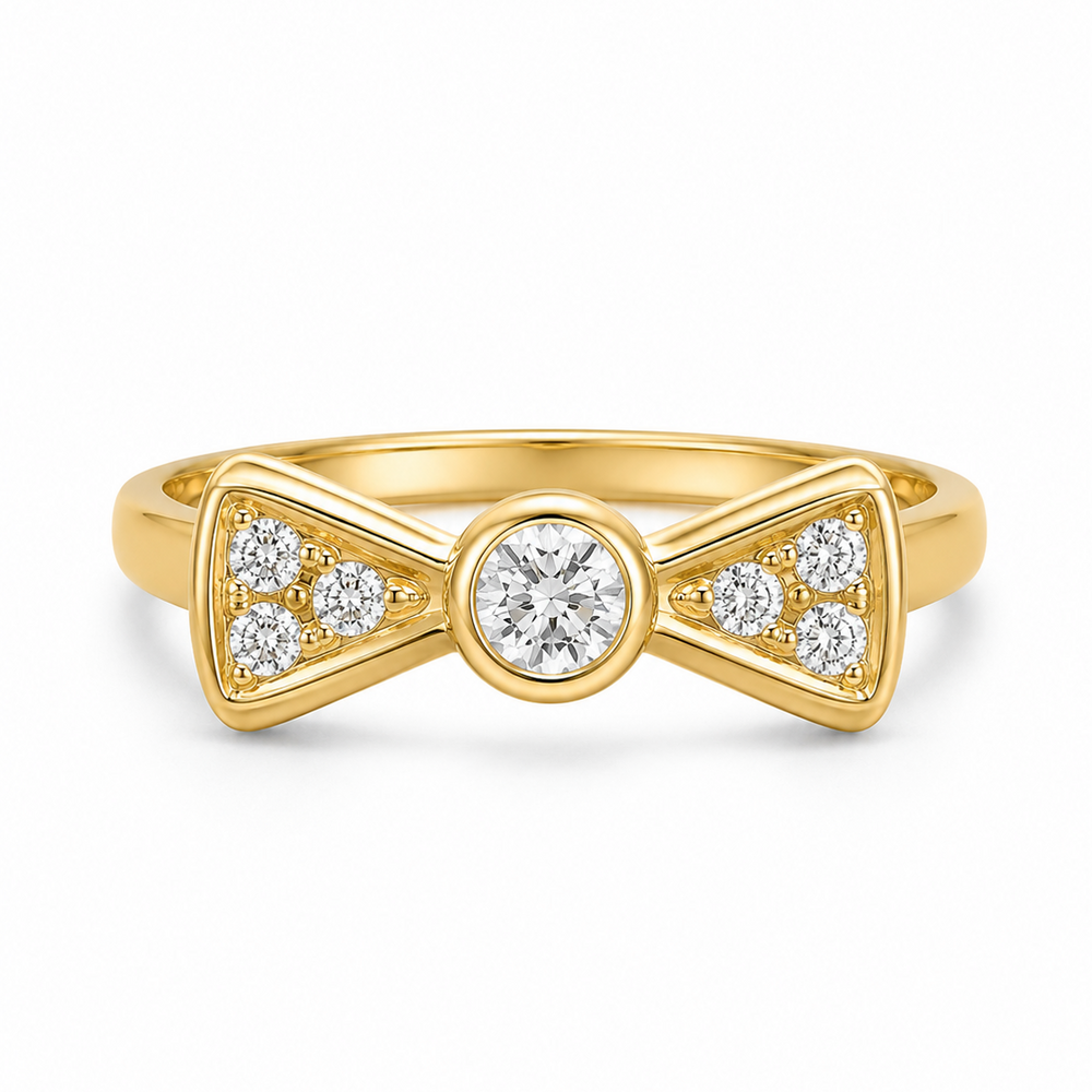 Bague Or Jaune avec Oxyde de Zirconium