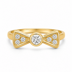 Bague Or Jaune avec Oxyde de Zirconium