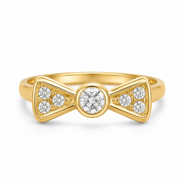 Bague Or Jaune avec Oxyde de Zirconium