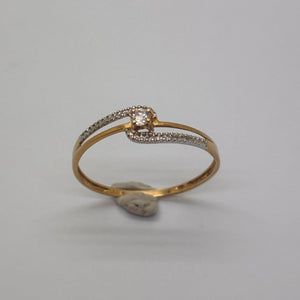 Bague Solitaire en Or Jaune 18K - Taille 53