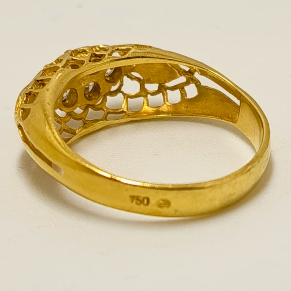 Bague Artisanale en Or Jaune avec Topazes