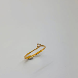 Solitaire en or Jaune 18 carats avec diamant - T65