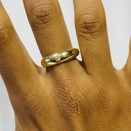 Bague Jonc Or Jaune 18 K - Taille 64 - 3.91 G