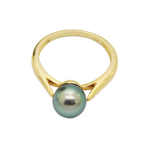 Solitaire en Or 18 carats avec perle de culture