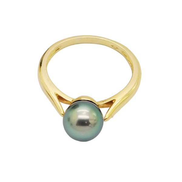 Solitaire en Or 18 carats avec perle de culture