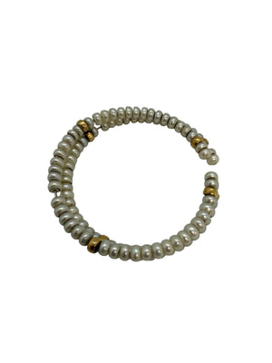 Bracelet fantaisie perles en Or Jaune 18K - 14,60Grs