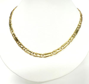 Collier Longue Chaîne Or Jaune 18k Maille Fantaisie