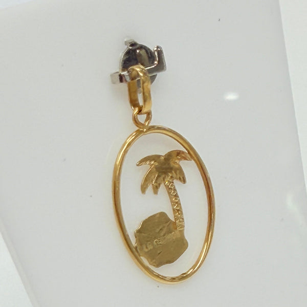 Pendentif Or Jaune Palmier Réunion 18k
