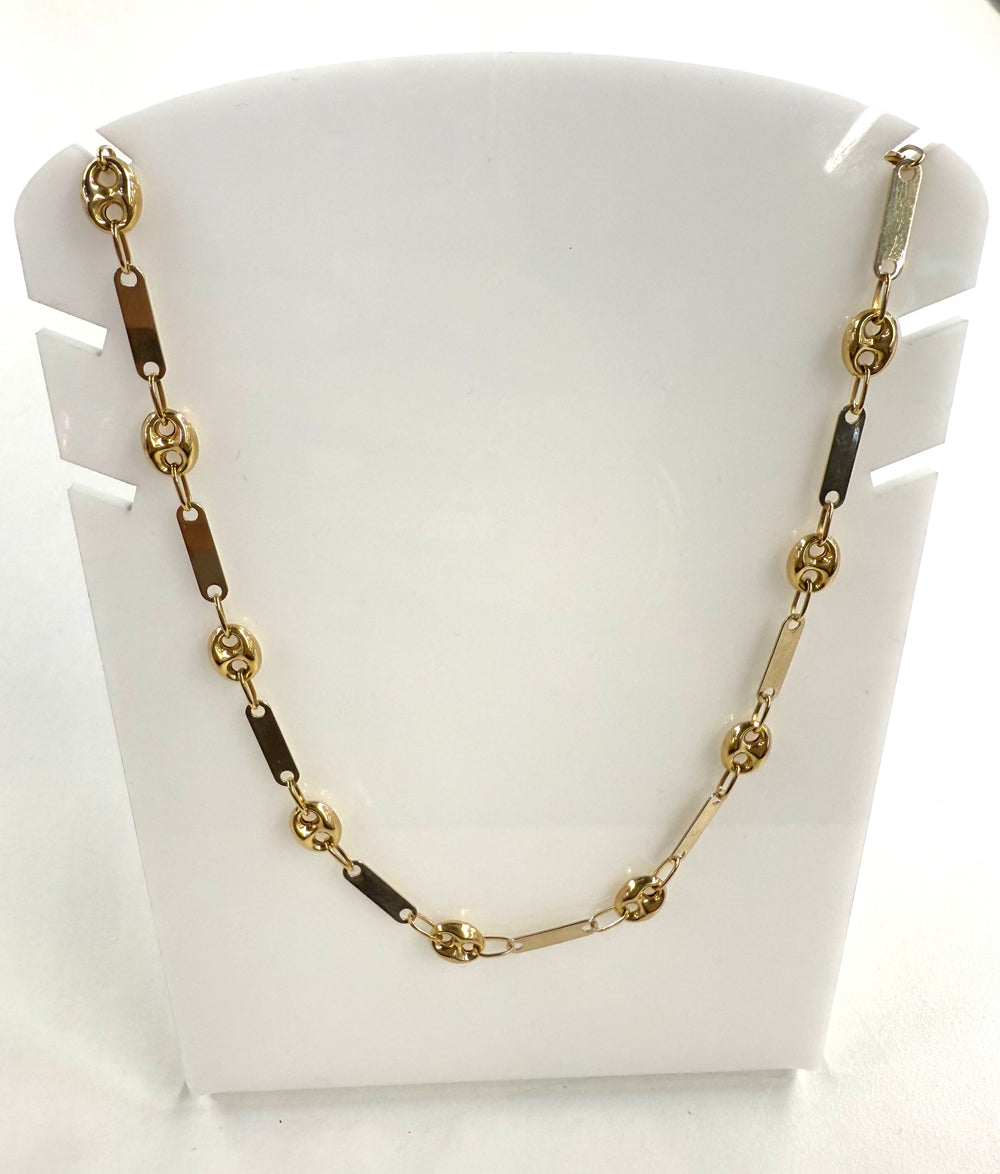 Collier Chaîne Grain de Café en Or Jaune 18K
